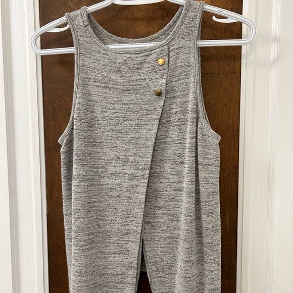 Grey tank with buttons on back- open back - Picture 2 of 3